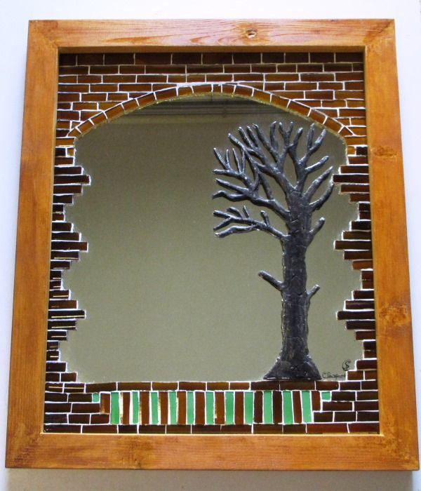 Quadri-specchi con alberi